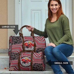Essendon Football Club Travel Bag Indigenous Monochrome Dot Art Mascot Style TS04
