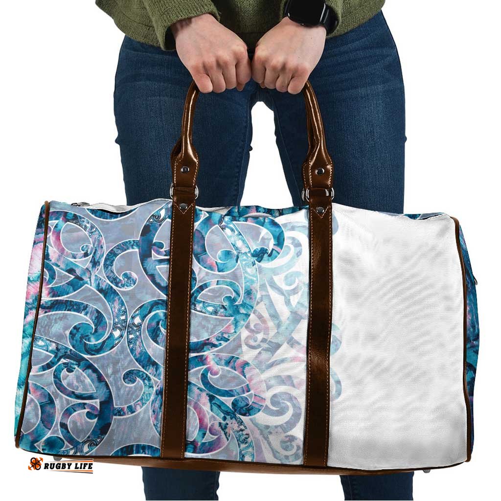 Turquoise Paua Shell Maori Travel Bag Koru Kowhaiwhai LT7