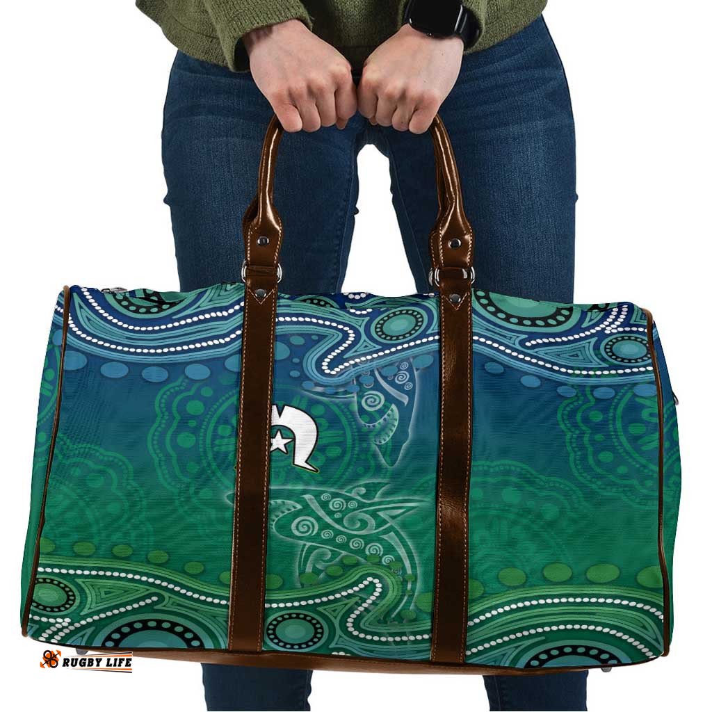 Torres Strait Islands Travel Bag Shark Indigenous Australian Tribal Dot Art TS04