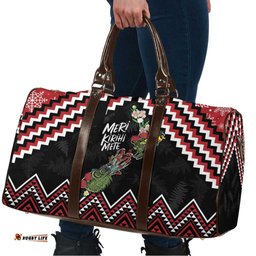 New Zealand Christmas Taniko Poutama Travel Bag Flora Map with Birds LT7