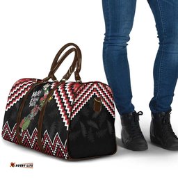 New Zealand Christmas Taniko Poutama Travel Bag Flora Map with Birds LT7