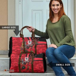 St Saints ANZAC Personalised Travel Bag Lest We Forget Poppy Camo LT9