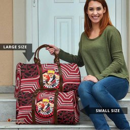 St Kilda Football Club Travel Bag Indigenous Monochrome Dot Art Mascot Style TS04