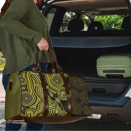 Yellow Indigenous Dragonfly Australia Travel Bag Aboriginal Art LT14