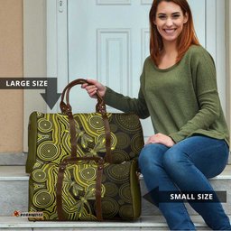 Yellow Indigenous Dragonfly Australia Travel Bag Aboriginal Art LT14