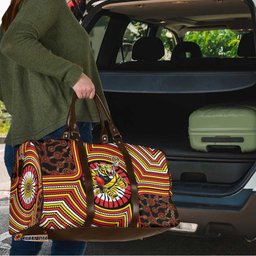 Richmond Football Club Travel Bag Indigenous Monochrome Dot Art Mascot Style TS04