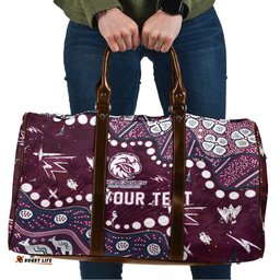 Personalized Manly Warringah Sea Eagles Travel Bag Aboriginal Pattern with Graffiti Style Design TS04