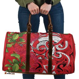 Personalised New Zealand Koru Pohutukawa Travel Bag Meri Kirihimete Aroha for Christmas LT9