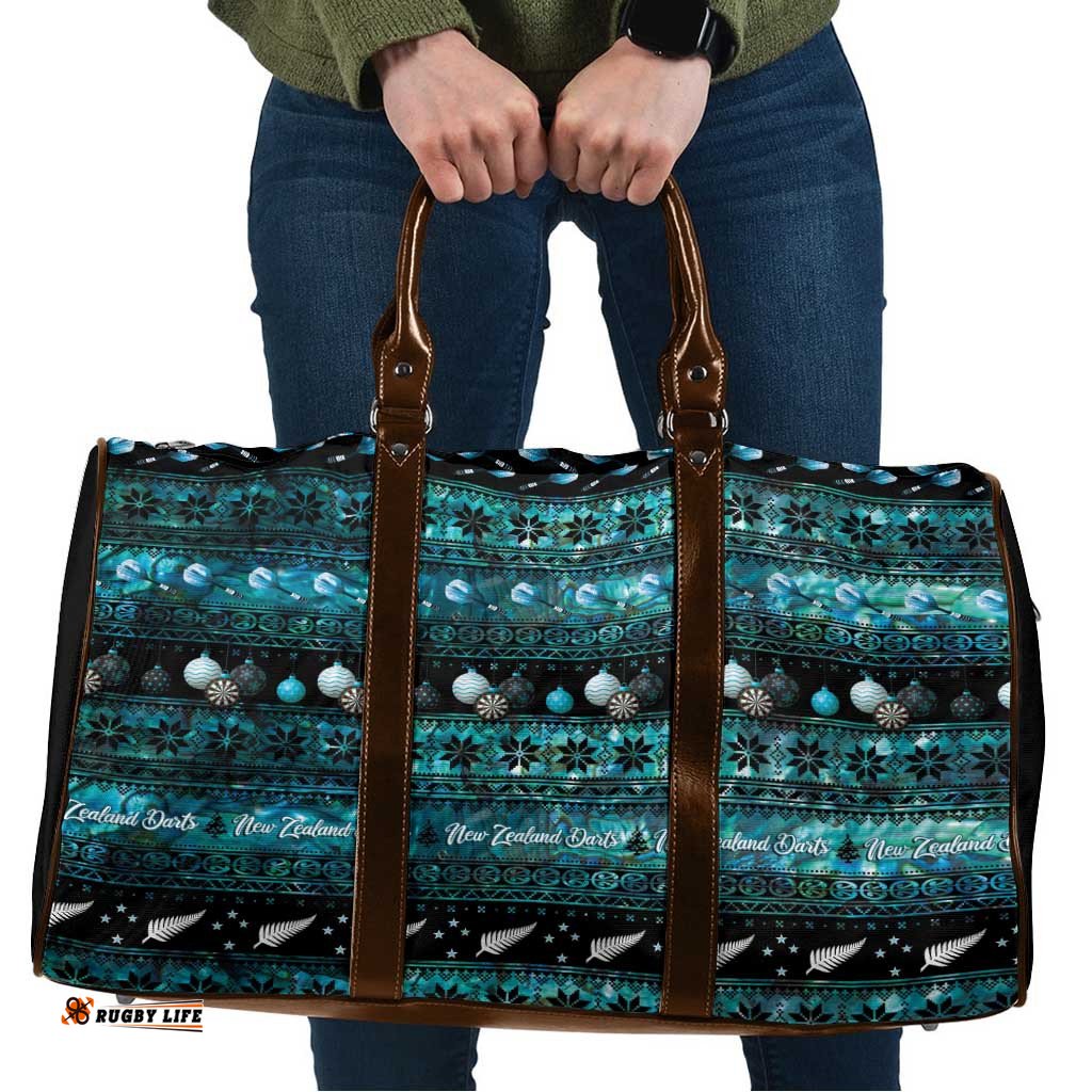 New Zealand Darts Christmas Travel Bag Merry Xmas Aotearoa Maori Paua Shell LT14