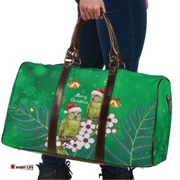 New Zealand Kakapo Christmas Travel Bag Owl Parrot Santa Sliver Fern Manuka - Green LT14