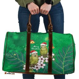 New Zealand Kakapo Christmas Travel Bag Owl Parrot Santa Sliver Fern Manuka - Green LT14