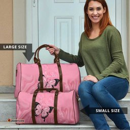 Personalised Australia Breast Cancer Awareness Travel Bag Pink Ribbon Butterfly Opal Pattern LT14