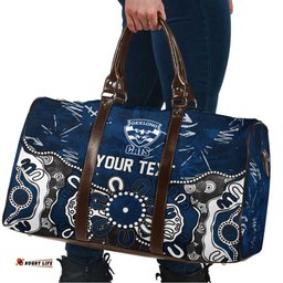 Personalized Geelong Cats Travel Bag Aboriginal Dot Painting Graffiti Style TS04