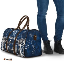 Personalized Geelong Cats Travel Bag Aboriginal Dot Painting Graffiti Style TS04