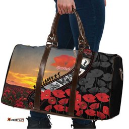 Personalised Remembering ANZAC Lest We Forget Travel Bag Vintage Film Frame Memorial Red Poppy LT9