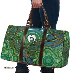 Torres Strait Islands Travel Bag Indigenous Ocean Wave Dot Green Color TS04
