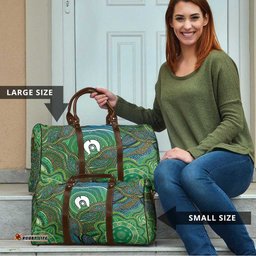 Torres Strait Islands Travel Bag Indigenous Ocean Wave Dot Green Color TS04