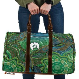 Torres Strait Islands Travel Bag Indigenous Ocean Wave Dot Green Color TS04