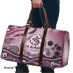Manly Warringah Sea Eagles Rugby Travel Bag Australian Aboriginal Dot Painting Style TS04