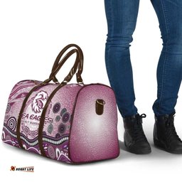 Manly Warringah Sea Eagles Rugby Travel Bag Australian Aboriginal Dot Painting Style TS04