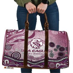 Manly Warringah Sea Eagles Rugby Travel Bag Australian Aboriginal Dot Painting Style TS04
