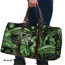 Maori Romantic Valentine Travel Bag The Hongi Kiss Green Galaxy DT05