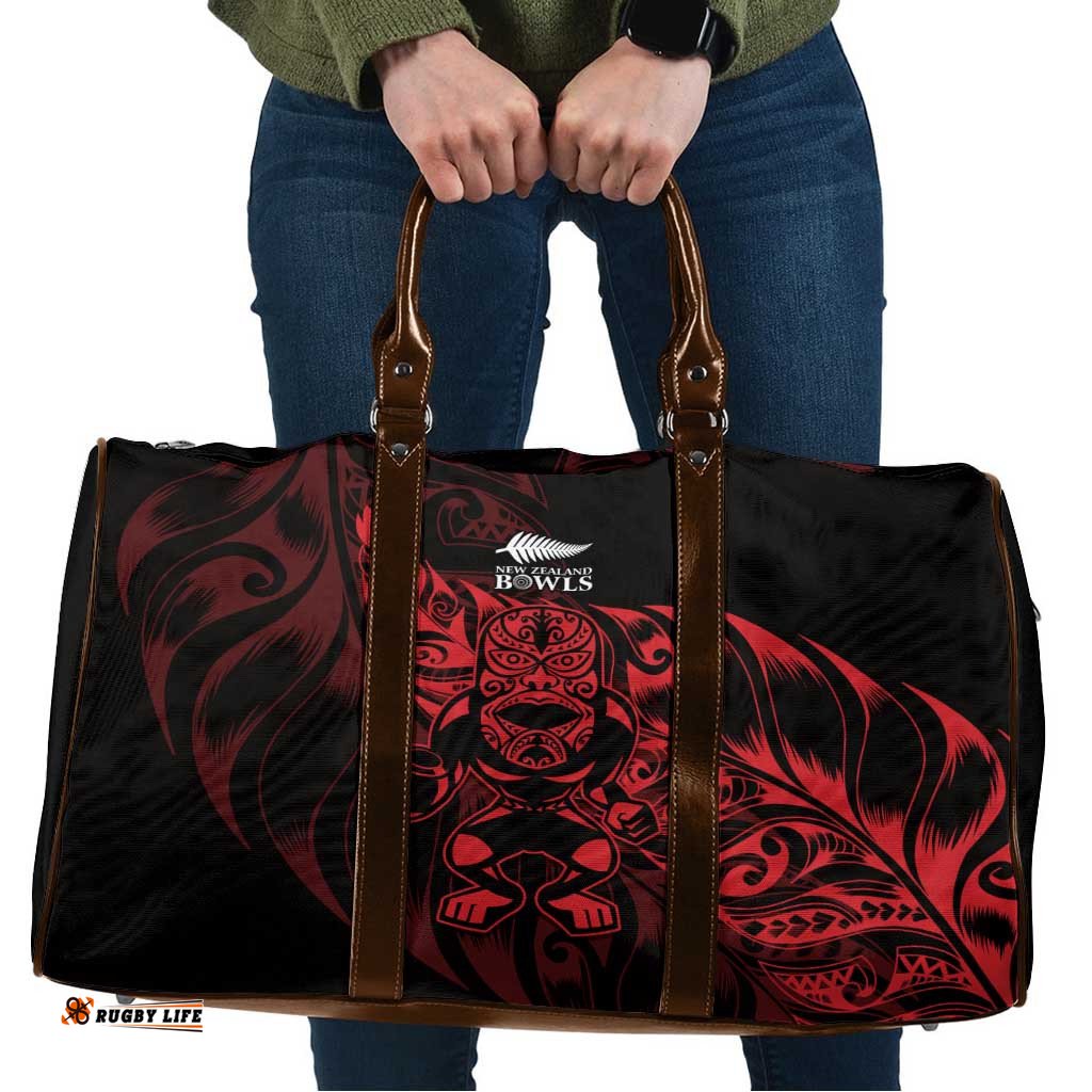 New Zealand Lawn Bowls Travel Bag Red Maori Warrior Tribal Silver Fern LT9