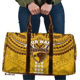 Personalized Hawthorn Hawks Travel Bag Polynesian Tribal Pattern Heritage Football TS04