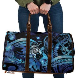 Maori Romantic Valentine Travel Bag The Hongi Kiss Blue Galaxy DT05