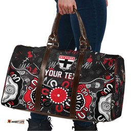 Personalized St Kilda Saints Travel Bag Aboriginal Dot Painting Graffiti Style TS04