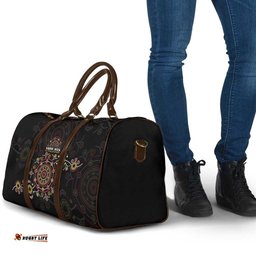 NAIDOC Deadly 50 Years Travel Bag Aboriginal Black Gold Boomerang Art LT9