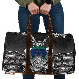 Torres Strait Islander Flag Travel Bag Dhari Indigenous Dotwork Pattern Art TS04