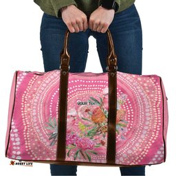 Personalized Pink Galah Aboriginal Dot Art Travel Bag Australias Breast Cancer Awareness LT9