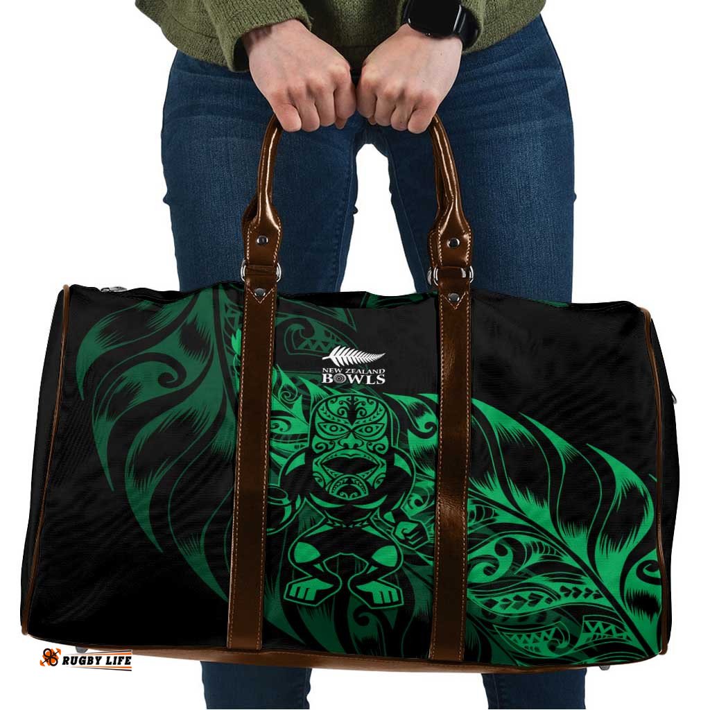 New Zealand Lawn Bowls Travel Bag Green Maori Warrior Tribal Silver Fern LT9