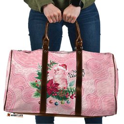 Watercolor Pink Galah Flowers Travel Bag Australia Christmas Vibes LT9