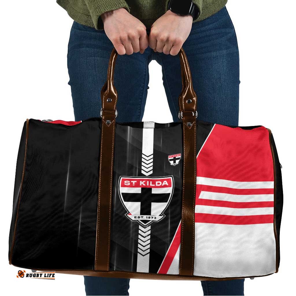 St Kilda Saints Travel Bag Modern Geometric Sports Graphic Style TS04