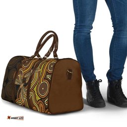 Orange Indigenous Dragonfly Australia Travel Bag Aboriginal Art LT14