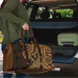 Orange Indigenous Dragonfly Australia Travel Bag Aboriginal Art LT14