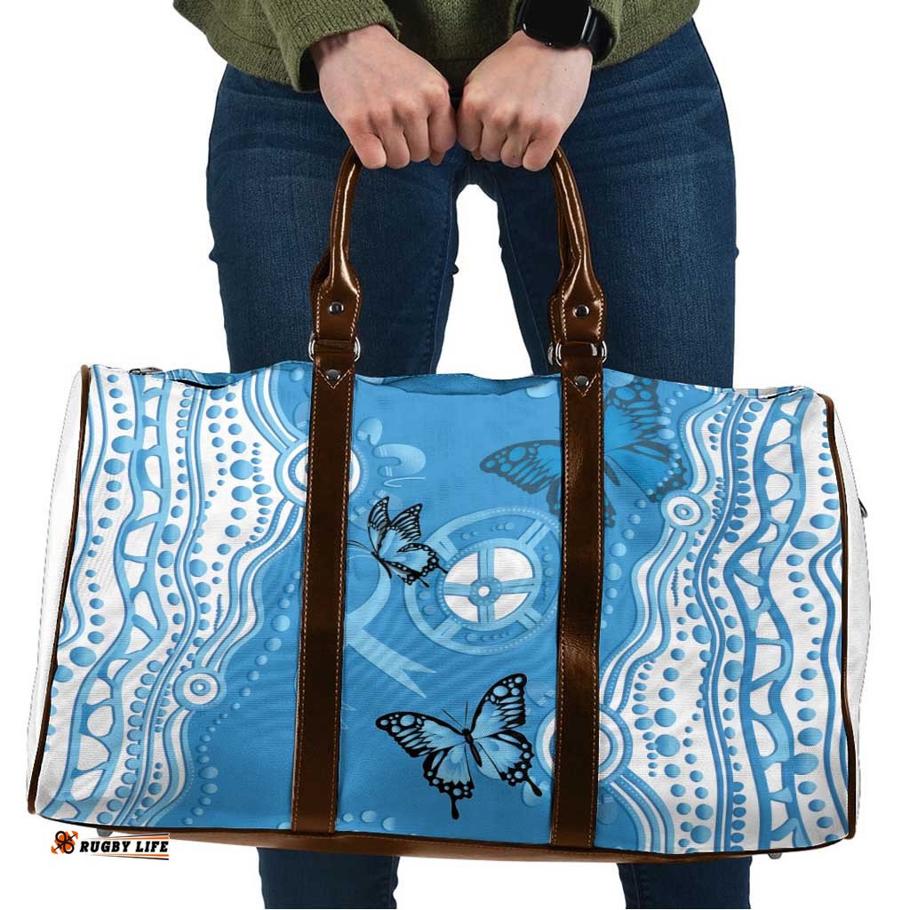 World Diabetes Day Australia Travel Bag Blue Ribbon Butterfly Aboriginal Art LT14