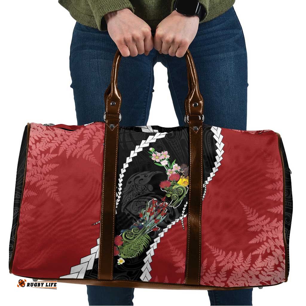 New Zealand Christmas Travel Bag Flora Map with Birds LT7