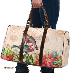 Merry Christmas Aussie Aboriginal Travel Bag Rosebreasted Cockatoo Pastel LT7