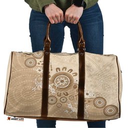 Beige Lizards Australia Travel Bag Boomerang Indigenous Art LT14