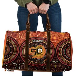 NAIDOC Week 2026 Personalised Travel Bag 50 Years of Deadly Lizard Kangaroo Aboriginal Art LT14