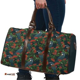 New Zealand Christmas Travel Bag Romantic Tui Birds on Pohutukawa - Cobalt LT7