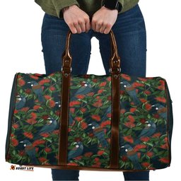 New Zealand Christmas Travel Bag Romantic Tui Birds on Pohutukawa - Cobalt LT7