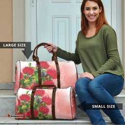 New Zealand Fantail Travel Bag Maori Koru With Pohutukawa Flowers LT05