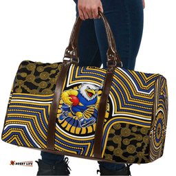 West Coast Eagles Travel Bag Indigenous Monochrome Dot Art Mascot Style TS04