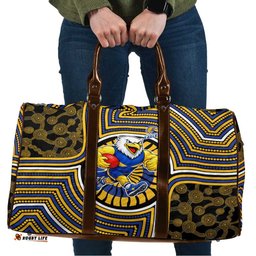 West Coast Eagles Travel Bag Indigenous Monochrome Dot Art Mascot Style TS04