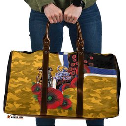 West Eagles ANZAC Personalised Travel Bag Lest We Forget Poppy Camo LT9