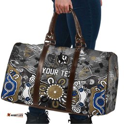 Personalized Collingwood Magpies Travel Bag Aboriginal Dot Painting Graffiti Style TS04
